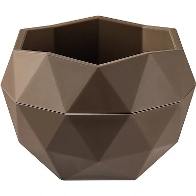 Кашпо для цветов пластиковое 0,45л d-12.3см "Топаз" Трюфель