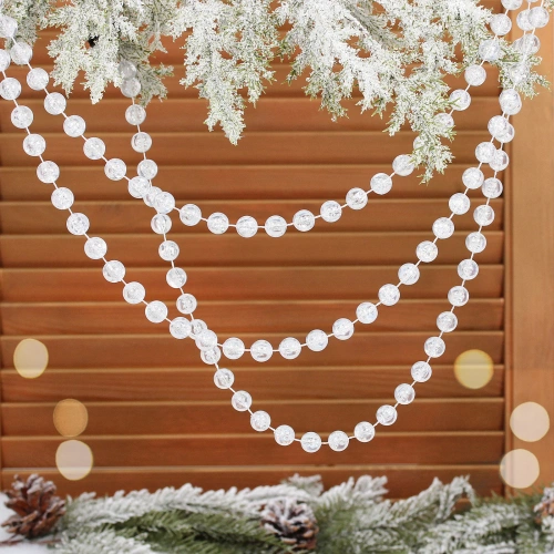 Бусы на ёлку 2,0  м "Волшебная капля" d-14 мм, Прозрачный