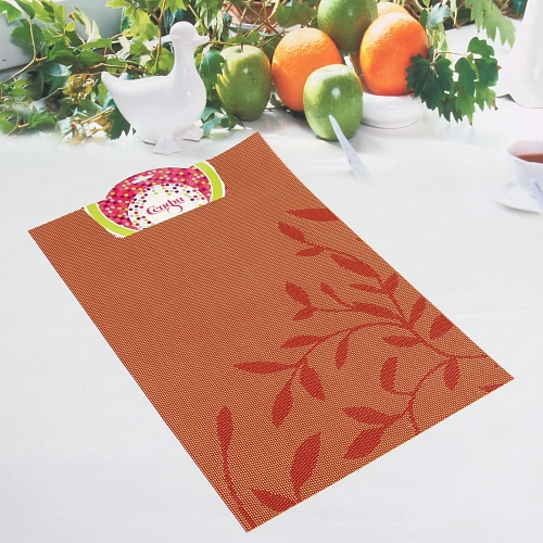 Салфетка на стол 3045см плетеная, Вьюнок красная_3