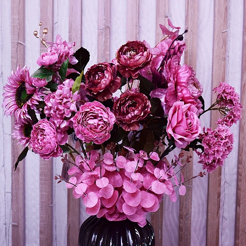 Искусственные цветы "FLOWERS GLAMOUR" 60см Пионы 2 цветка розовые