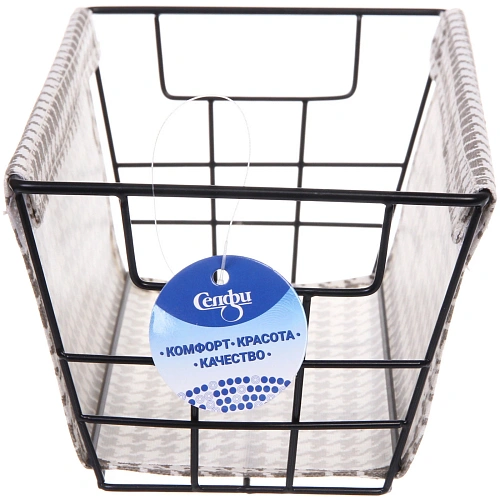 Корзинка для хранения металлическая ЭЛИНТ, цвет пастельно серый, 251512см (лейбл Селфи)_3