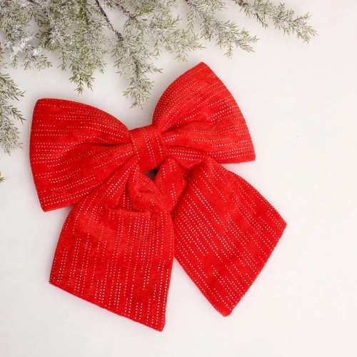 Бант на ёлку "Очарование" 25*30 см, Красный