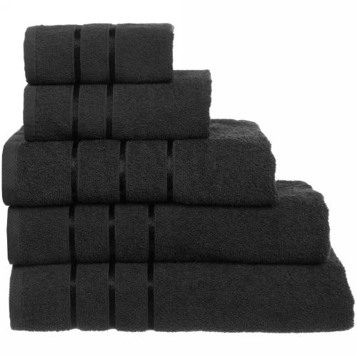 Полотенце махровое 30*30см "LUNA" цвет черный 10650 плотность 360гр/м2