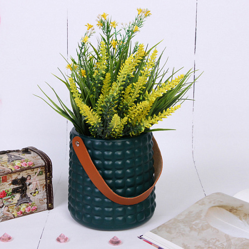 Ваза из пластика Адель 1414,5см клетка, цвет зеленый_4