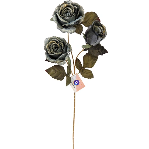 Искусственные цветы FLOWERS GLAMOUR 65см Розы 3 цветка зеленые_2