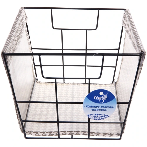 Корзинка для хранения металлическая ЭЛИНТ, цвет пастельно серый, 302015см (лейбл Селфи)_3