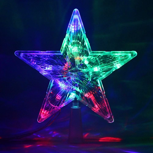 Звезда для елки светодиодная, 15 ламп LED,18,5см, RGRB(красный, зеленыйкрасный,синий)_7