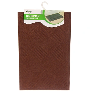 Коврик придверный Селфи 37*57см квадраты коричневый