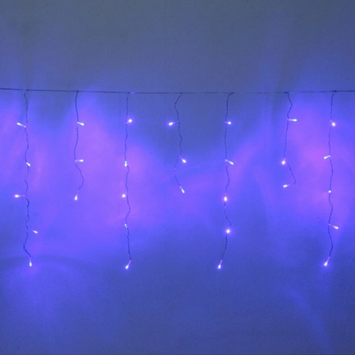 Гирлянда для дома БАХРОМА ш1,5м* в30/50см 48 ламп LED, прозрачн.провод, 8 реж, IP-20, Синий