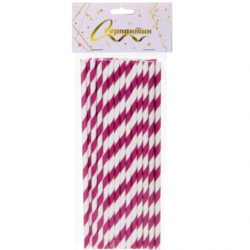 Трубочка для коктейля "Праздник" 19,5 см d-6 мм (набор 25 шт), Фиолетовый