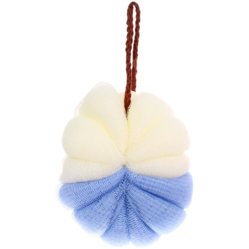 Мочалка нейлоновая "Premium - PORTENEGRO", цвет белый / голубой, 50гр, (ZIP пакет)