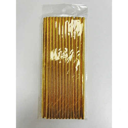 Трубочка для коктейля "Волшебство" 19,5 см d-6 мм (набор 25 шт), Золото
