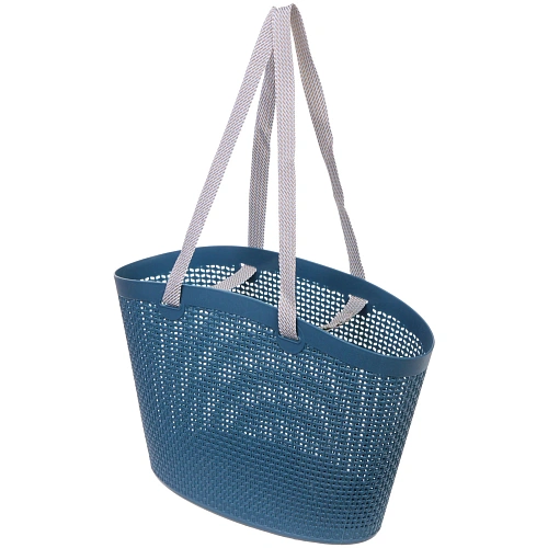 Корзинка для хранения с ручками ЛИБЕРТИ, цвет серо-голубой, 412128,5см (лейбл)_7