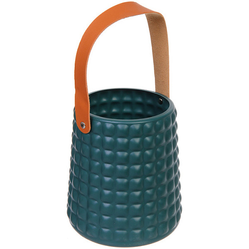 Ваза из пластика Адель 15,517,5см клетка, цвет зеленый_3