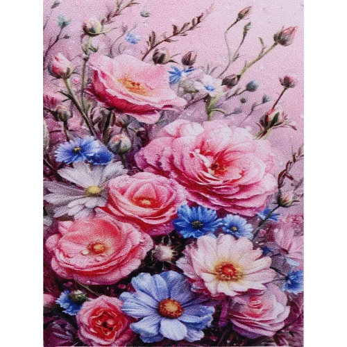 Алмазная мозаика в рулоне 3040см полная выкладка DIAMOND, Нежные пионы_4