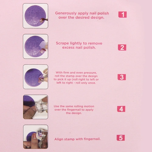 Набор для дизайна ногтей - стемпинг VivA Manicur, пластина сердце, микс 4 цвета, 1711см_10