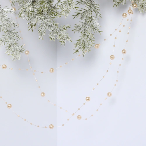 Бусы на ёлку 2м "Роса" d-7,5мм, Шампань