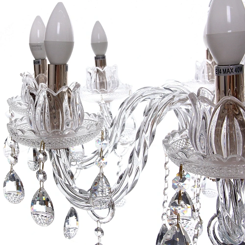 Люстра подвесная в стиле барокко Buon gusto 840Вт 25-S9040 со стеклянными основаниями_12