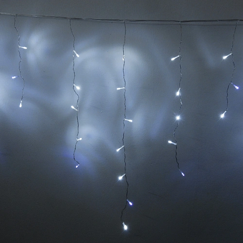 Гирлянда для дома БАХРОМА Мерцание ш3м в0,30,50,7 см 100 ламп LED, прозрачнпровод,1 реж, IP-20, Белый (возможность соединения)_3