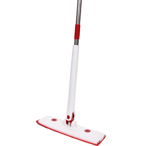 Швабра с отжимом, ручка 125 см цвет белый в комплекте две насадки_3