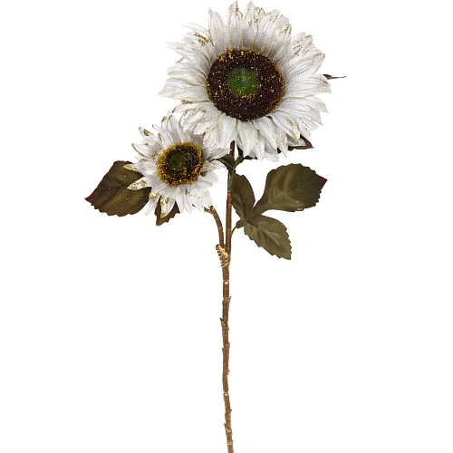 Искусственные цветы FLOWERS GLAMOUR 63см Подсолнухи 2 цветка белые_2
