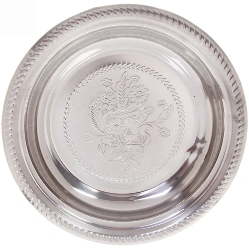 Поднос металлический Цветы 28см_5