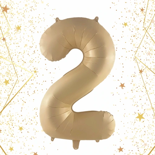 Шар фольгированный 32'/81см "Цифра "2" (шампань)