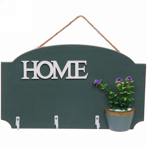 Ключница Home 2515см 3 крючка,цвет темно-зеленый MP132_4