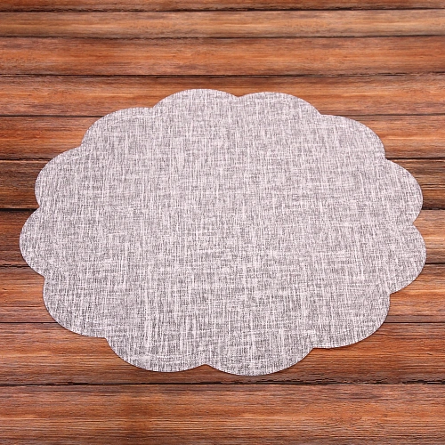 Салфетка плетеная 38см Natural, серая_3