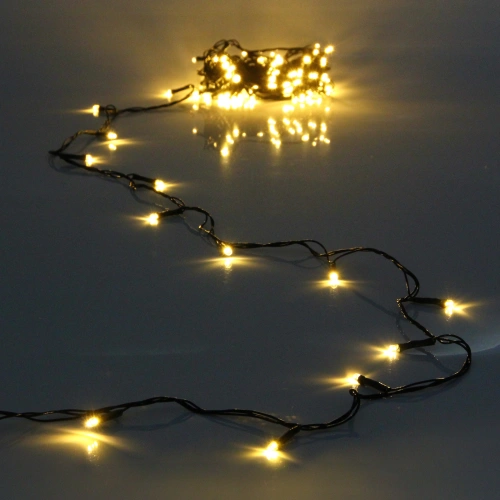 Гирлянда для дома  3,5м 36 ламп LED зелёный пров.,8 реж, IP-20, Теплый белый