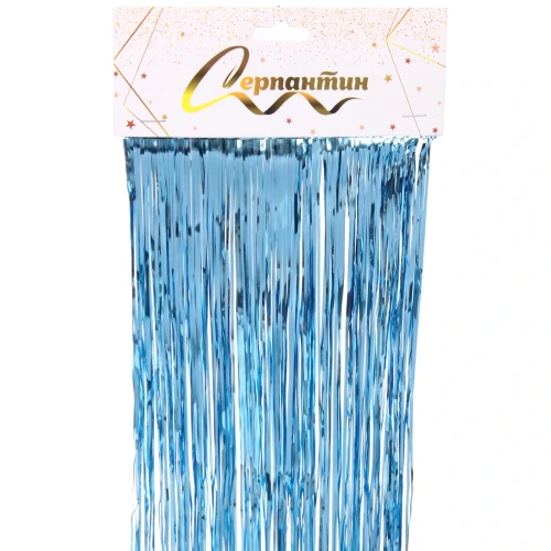 Дождик 2 м "Глянцевый стиль", голубой