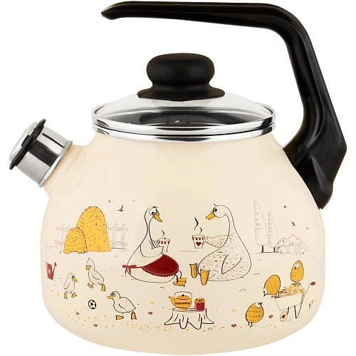 Чайник эмалированный 3л со свистком "Подворье" Appetite