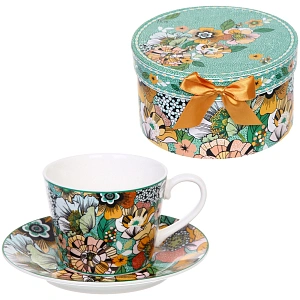 Чайная пара "Цветочная радуга" (кружка 230мл, блюдце)