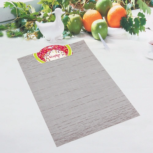 Салфетка на стол 3045см плетеная, Строчка серая_3