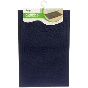 Коврик придверный Селфи 37*57см узор темно-синий