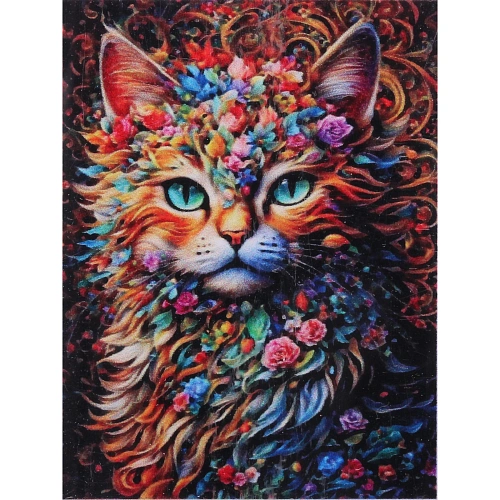 Алмазная мозаика в рулоне 3040см полная выкладка DIAMOND, Сказочный Кот_4