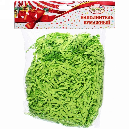 Наполнитель бумажный для подарков Травушка 50г (гофре), зелёный_4