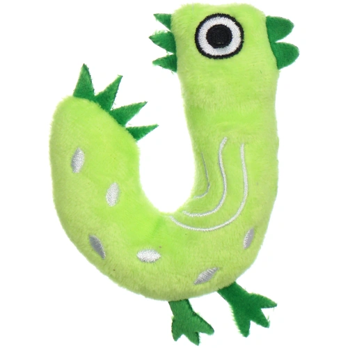 Игрушка для кошек мягкая "Петушок", цвет зеленый, 12*9см