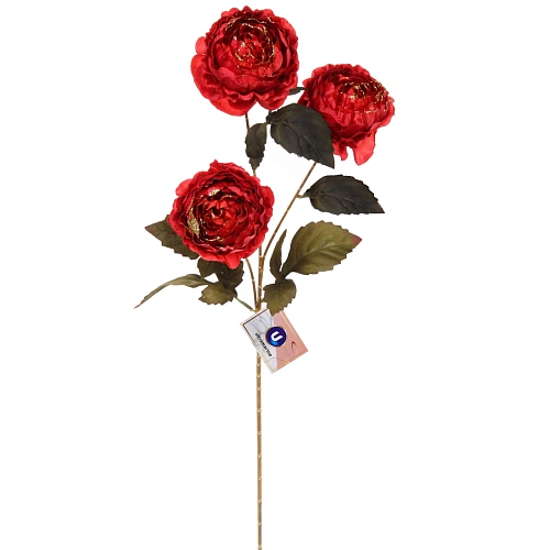 Искусственные цветы FLOWERS GLAMOUR 63см Пионы 3 цветка красные_2