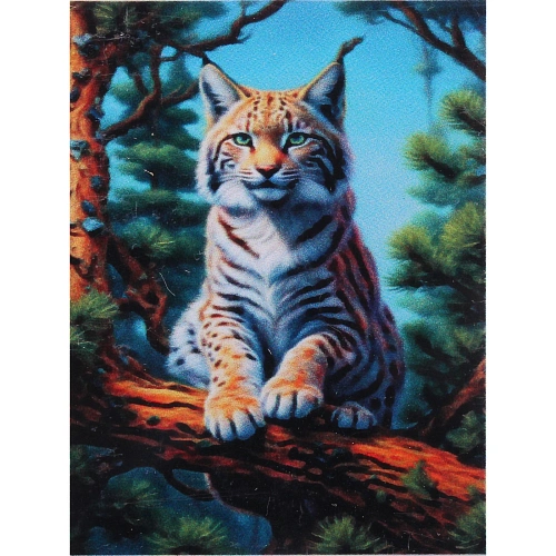 Алмазная мозаика в рулоне 3040см полная выкладка DIAMOND, Рысь_4