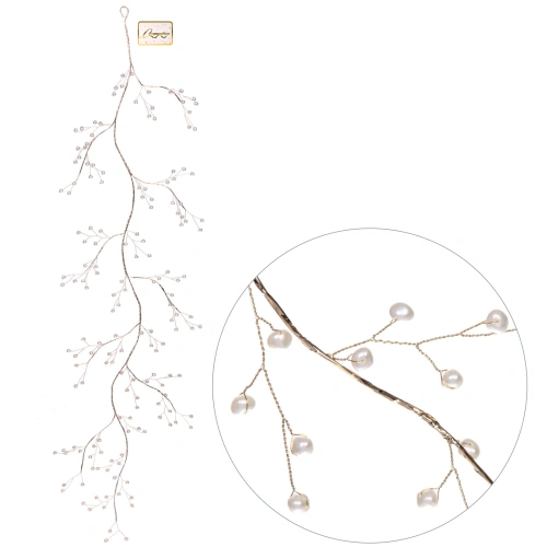 Ветка декоративная "Жемчужное сияние" 100 см, Белый