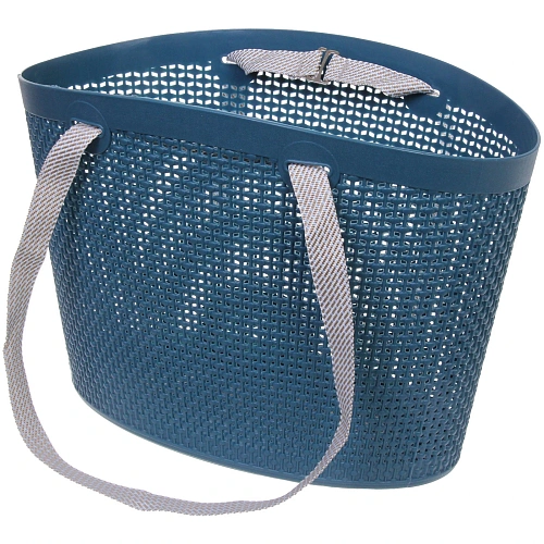 Корзинка для хранения с ручками ЛИБЕРТИ, цвет серо-голубой, 412128,5см (лейбл)_6