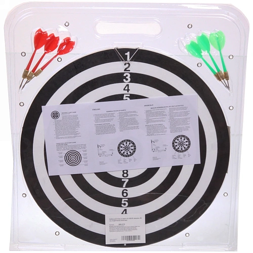 Набор для игры в дартс D-1501R мишень 36 см, 6 дротиков (блистер)_3