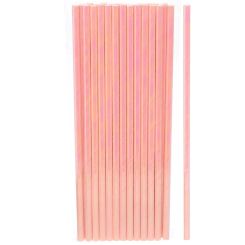Трубочка для коктейля "Волшебство" 19,5 см d-6 мм (набор 25 шт), Розовый