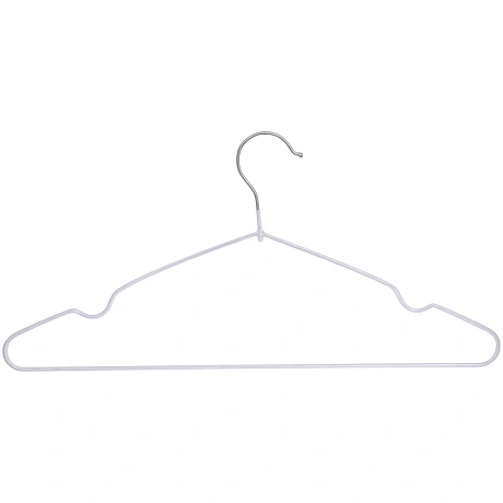 Плечики металлические нескользящие с полимерным покрытием 7шт "ТАРТИТАН", цвет белый, 41см (лейбл Селфи)