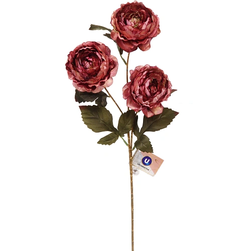 Искусственные цветы FLOWERS GLAMOUR 63см Пионы 3 цветка лиловые_2