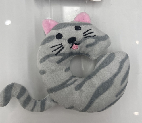 Игрушка для кошек мягкая "Котик", цвет серый, 9,4*11,5см