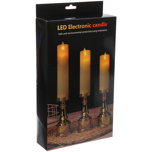 Сувенир с подсветкой Свеча - Королевский шик 5252730 см (набор 3 шт)_5