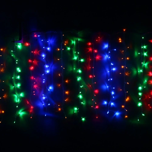 Гирлянда для дома ЗАНАВЕС ш3,0* в2,5 м 480 ламп LED, прозрач.пров, 8 реж, IP-20, Мультицвет (возможность соединения)