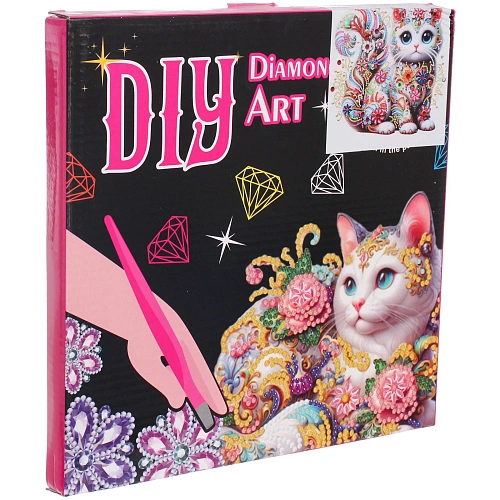 Набор для творчества на акриловой подставке DIAMOND, кошечка, 245245см, (коробка)_6